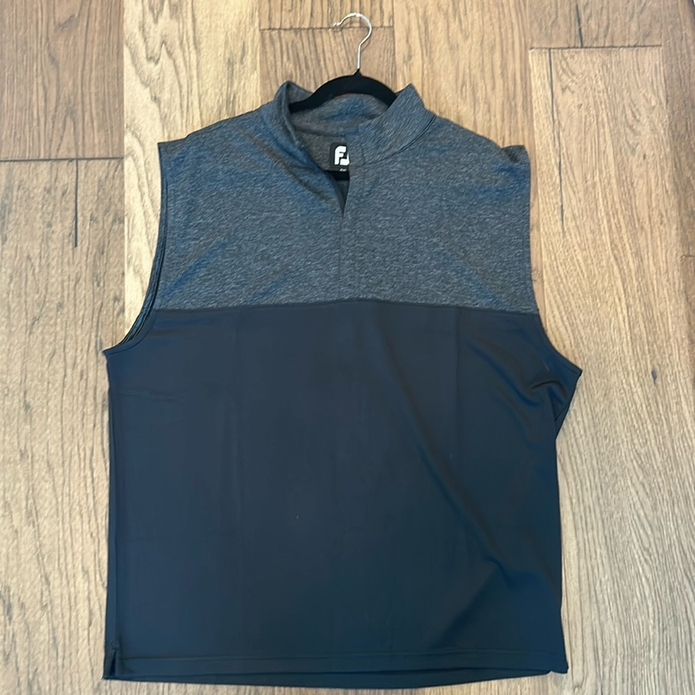 NWT Men’s XL Foot Joy Half-Zip Vest in Black and Heather Gray
